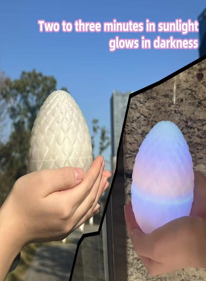 Flavery 3D Printed Flying Dragon in Egg - Glow Rainbow - Surprise Egg with Flexible Winged Dragon Inside, Mystery Beautiful Fidget Toy, Birthday Gift, Desk Figure Decor - Image 4