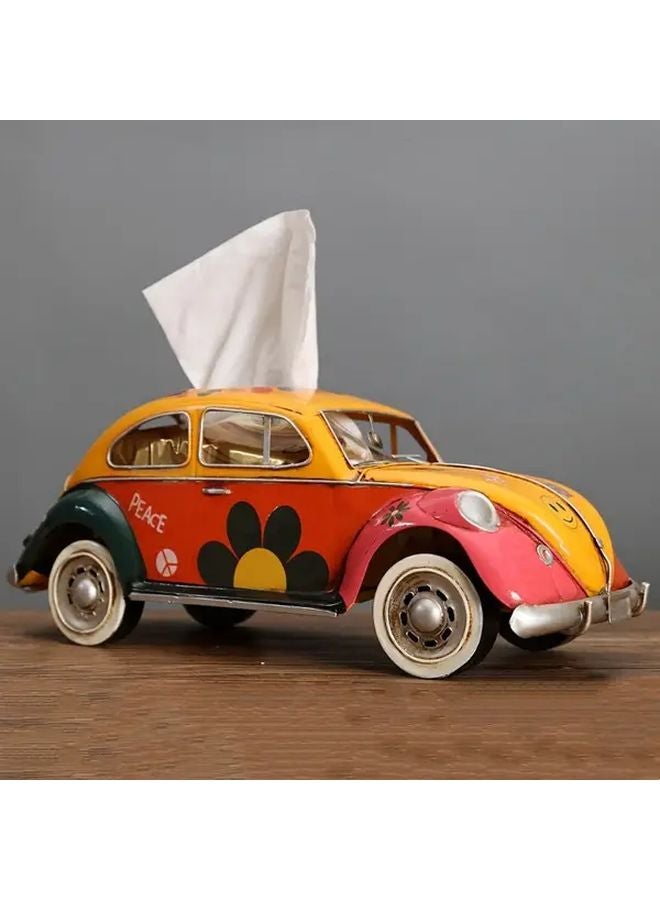 Vintage Yellow Car Tissue Box Holder Classic Design For Home Living Room Car - Image 1