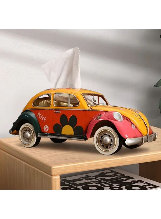 Vintage Yellow Car Tissue Box Holder Classic Design For Home Living Room Car - Image 2