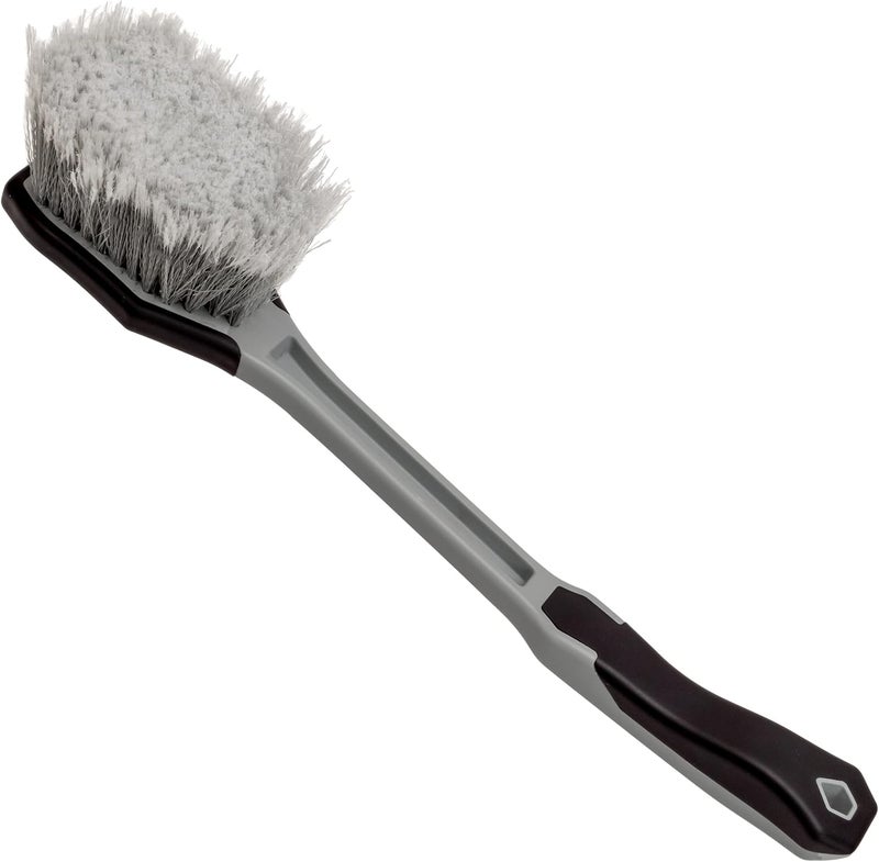 VIKING Car Wash Brush, Wheel and Fender Brush, Long Handle Tire Cleaner for Car Detailing, 16.5 Inch, Grey/Black Economical upgraded quality - Image 1