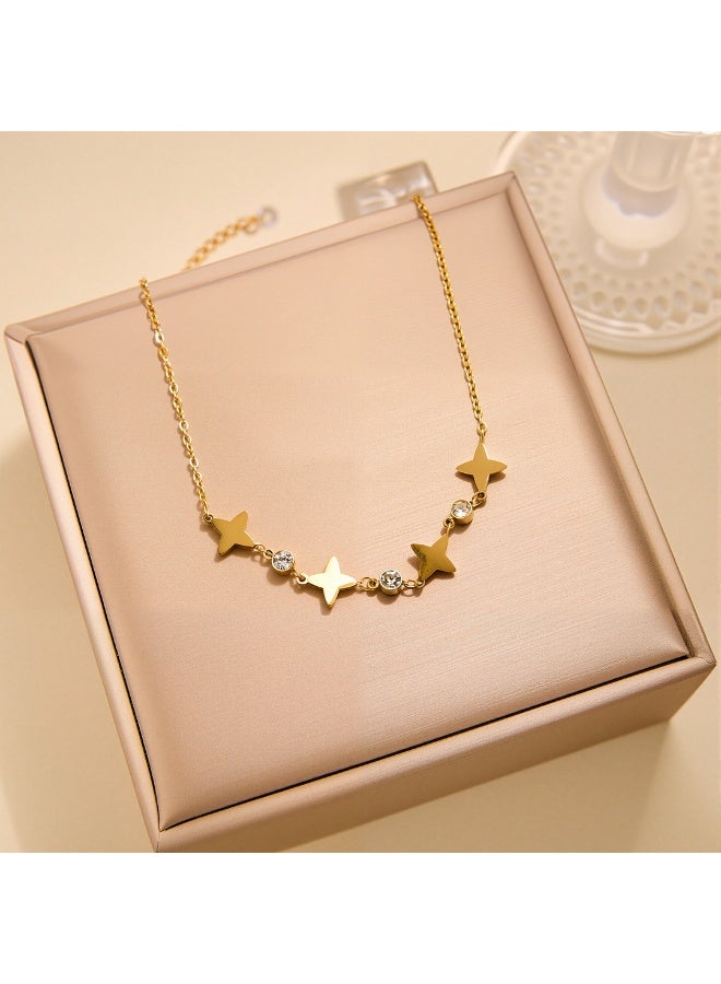 XIXI Minimalist Star Zircon Inlaid Thin Chain Ankle Bracelet for Women - Image 1