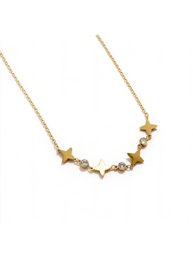 XIXI Minimalist Star Zircon Inlaid Thin Chain Ankle Bracelet for Women - Image 3
