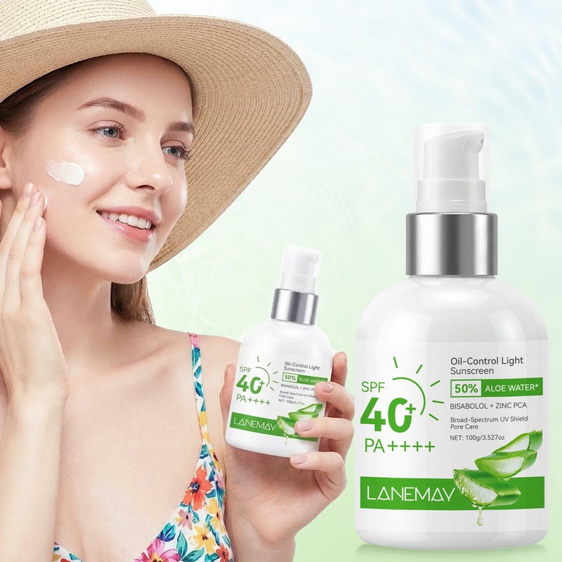 LANEMAY SPF40+ PA++++ Aloe Vera Oil Control Protective Lotion 100g - Refreshing, Moisturizing, and Soothing - Image 1