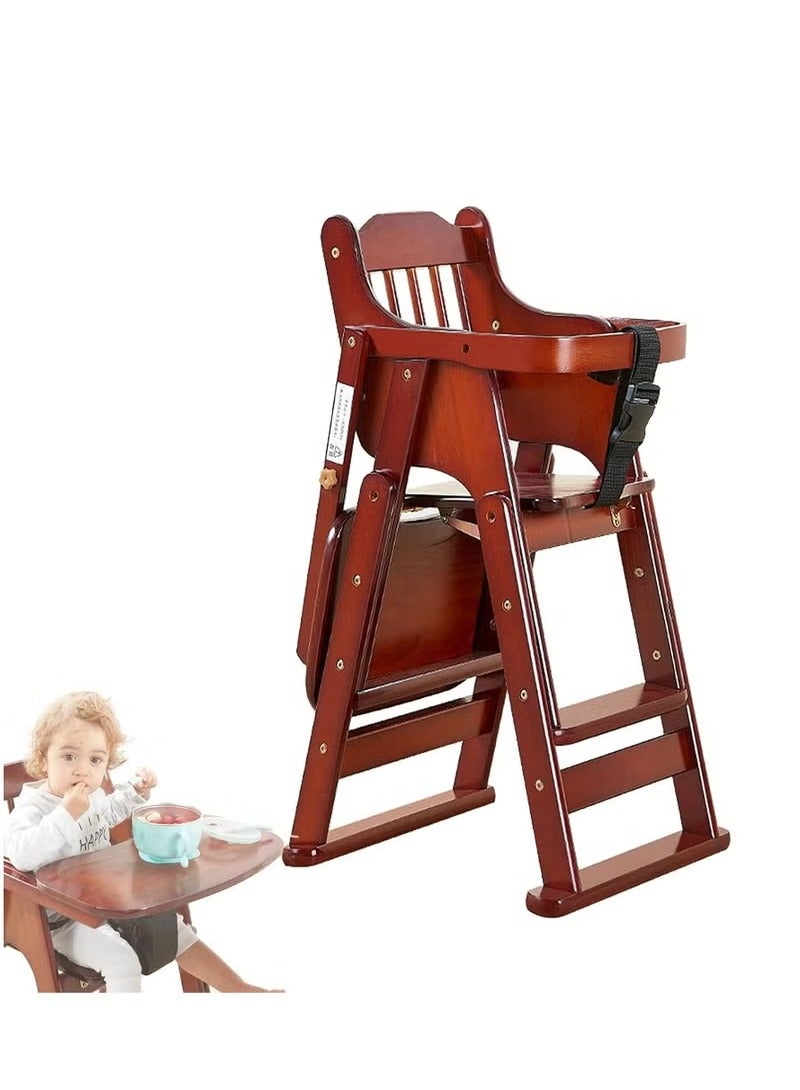 Arabest Wooden High Chair for Toddlers to Teens, Adjustable Dining Feeding Chair with Steps Grows with Child - Image 1
