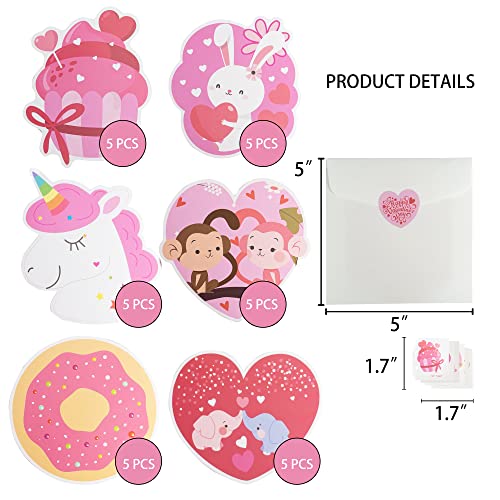 Uptotop 40 Pack Valentine's Day Greeting Cards for Classmates, Valentines Cards Set with Cute Bookmarks, Temporary Tattoos, Stickers and Envelopes for Classmate, Teachers, 8 Different Designs - Image 2
