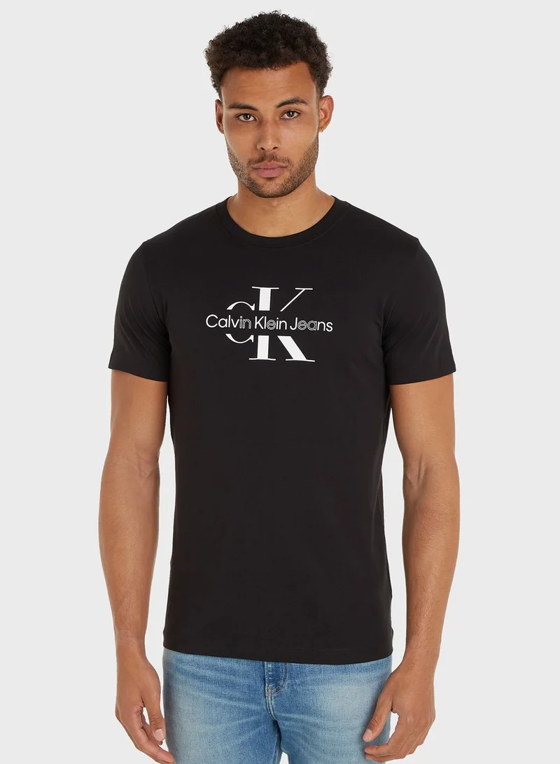 Calvin Klein Jeans Disrupted Outline Monologo T-Shirt