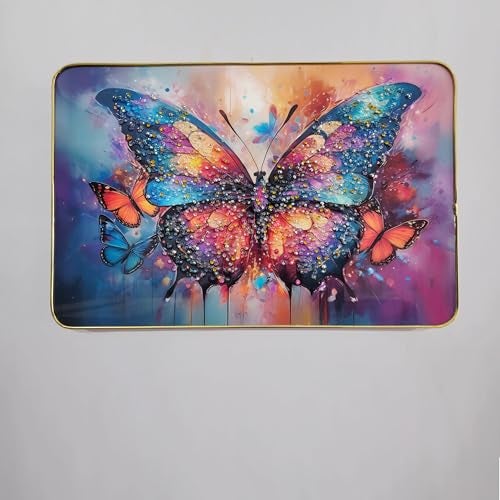 Masstone Decorative Butterfly Wall Painting with Crystal Embedded High Gloss Surface Gold Slim Frame Embossed, 45x30 cm Wall Hanging Photos Home Décor Wall Art For Living Room, Bedroom, Drawing room - Image 5