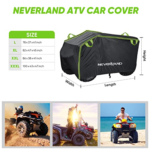 NEVERLAND ATV Cover, Waterproof Heavy Duty 4 Wheeler Cover with Buckle, Dustproof Anti UV Windproof All Weather Outdoor Storage Quad Cover for Polaris Sportsman Yamaha Honda Coleman XL - Image 3