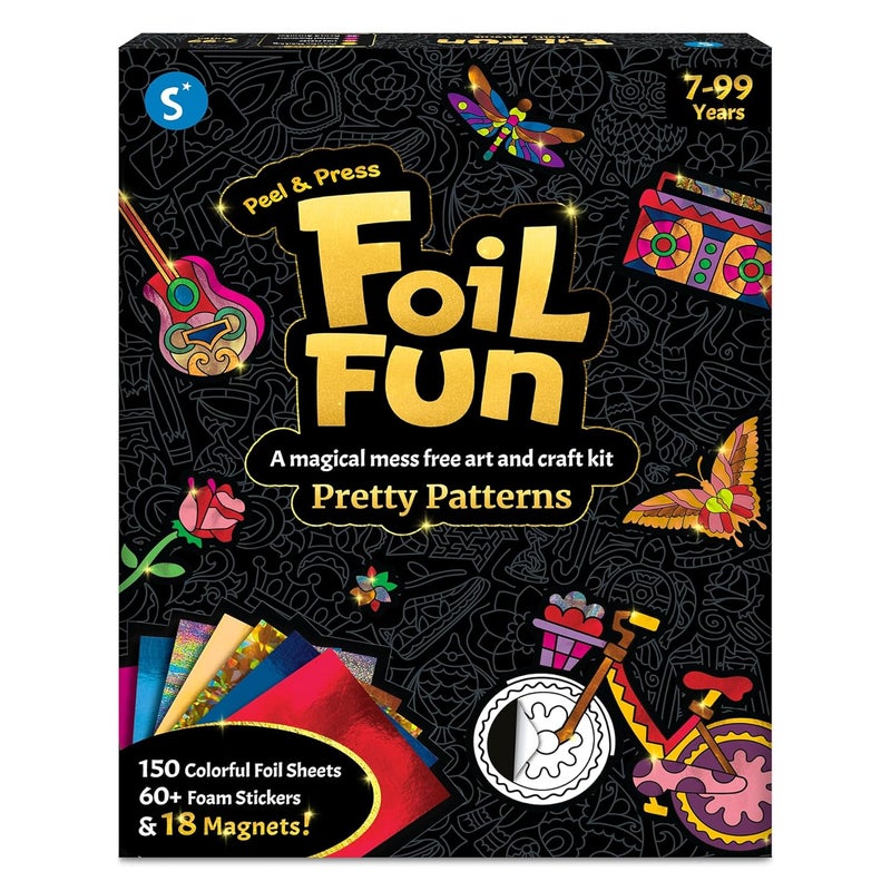 Skillmatics Foil Fun - Pretty Patterns, Mess-Free Art, Magnets, DIY Colourful Creative Activity, Craft Kits, Gifts for Kids, Teens, Adults, Families - Image 1
