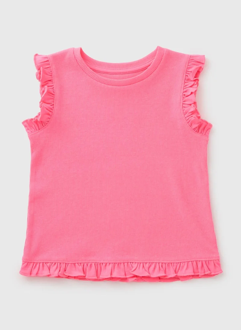 Matalan Girls Pink Frill Vest
