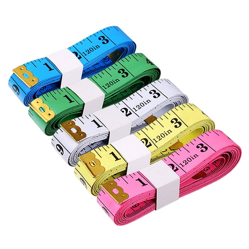 BUSHIBU Tape Measure Body Measuring Tape 120 Inch Soft Fabric Measuring Tape for Cloth Measurement Double Scale Tailor Ruler for Weight Loss Medical Measurement Nursing Craft5 Pack - Image 3