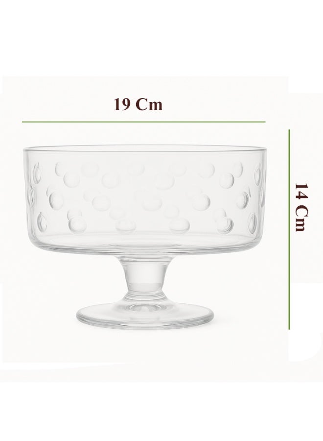 وعاء سلطة زجاجي، أوعية تقديم طعام شفافة، وعاء خلط سلطة الخضار، وعاء حلوى الفاكهة للمطبخ المنزلي - Image 2