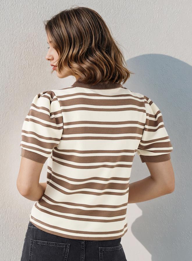 تواكستريمز تيشيرت بولو مخطط - Image 3