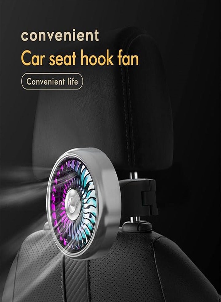 Loquat Car fan, suitable for back seat babies and pets, adjustable wind speed, with LED gradient light - Image 5