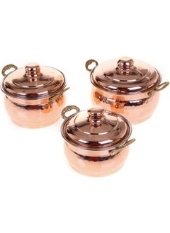 Rotanev Copper Mini Casserole 3-Piece Pot Set  - Image 3