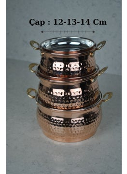 Rotanev Copper Mini Casserole 3-Piece Pot Set  - Image 1