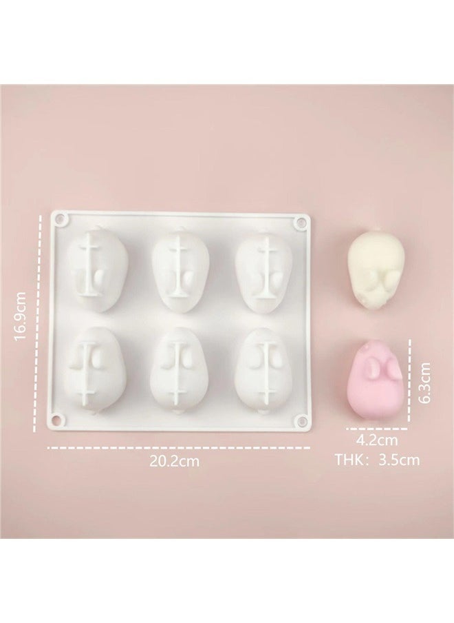 yongsheng Silicone Cake Mold White， Easter Rabbit Baking Mold, Silicone Rabbit Mold for Baking Rabbit Shape French Dessert Fondant Mousse Cake Pudding Jelly 6 Cavity  - Image 4
