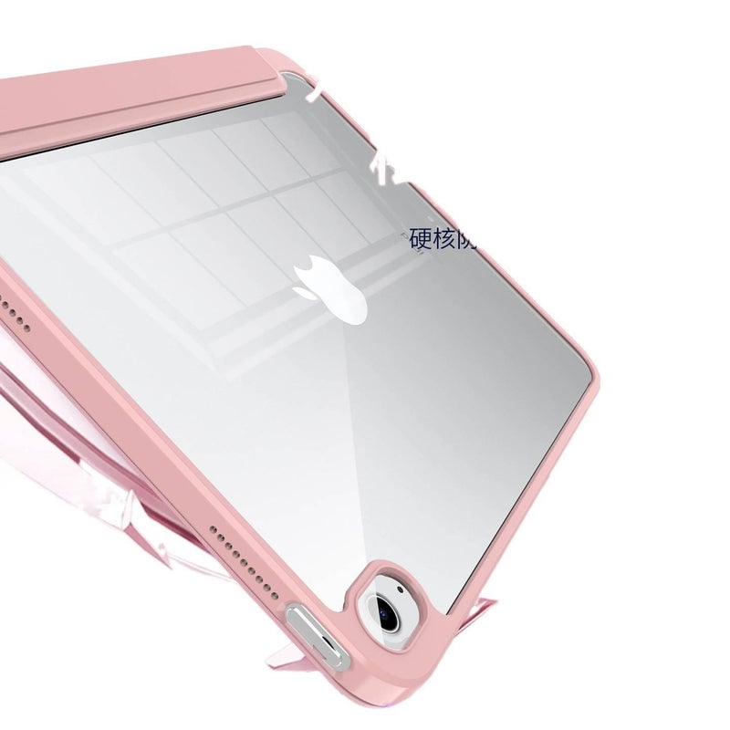 DGG حافظة آيباد شفافة بظهر واضح لجهاز iPad Air / iPad 10.2 مع حامل قلم باللون أسود بظهر شفاف باللون الأسود - Image 4