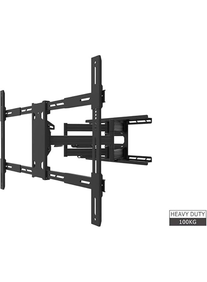 Full Motion Articulating TV Wall Mount for 55-100" TVs – Swivel, Tilt & 22" Extension with Cable Management – Low Profile Black - Image 3