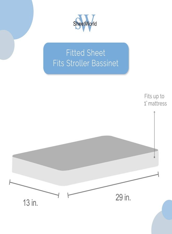 SHEETWORLD.COM SheetWorld Fitted 100% Cotton Percale Stroller Bassinet Sheet 13 x 29, Solid Navy Woven, Made in USA - Image 4