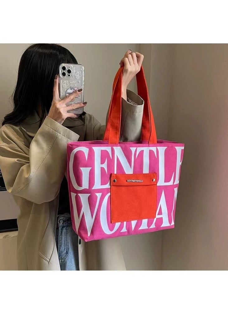 Gentle Woman large letter painted canvas bag versatile and fashionable shoulder bag - pzsku/Z31E920EE3812281B1C36Z/45/1741768107/4830e056-2d6a-4f10-ba02-85075eb33988