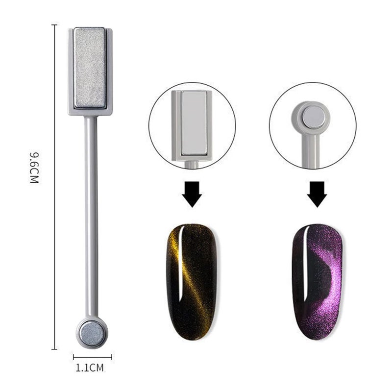 SILPECWEE 6Pcs Nail Magnet 3d Cat Eye Magnet for Nails Dual-Ended Magnetic Stand Nail Polish Pens Nail Design Tools Nail Art Accessories for DIY& Salon - Image 3