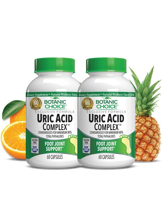 Botanic Choice - Botanic Choice Uric Acid Complex Foot Joint Support Supplement - Help Sooth Discomfort with Celery Seed and Bromelain - 2 Pack - Image 1