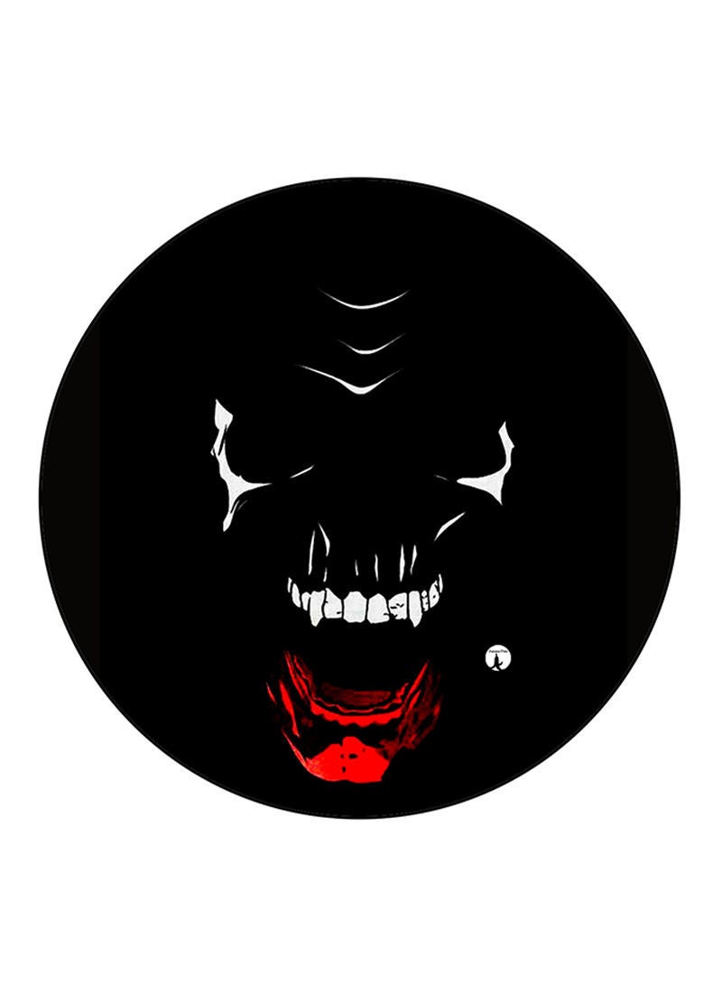 RKN Skull Printed Mouse Pad  Round  Multicolour