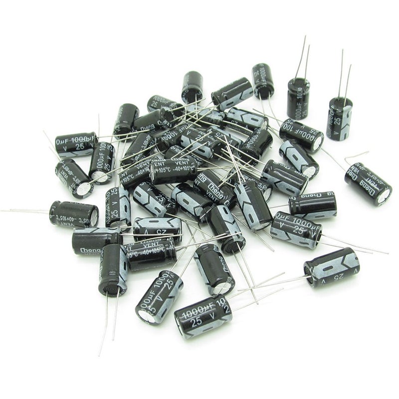 NewZoll 1000uf 25V Capacitor Aluminum Electrolytic Capacitor Kit for Air Conditioning LED Lights Audio Microwave Oven Refrigerator (50pcs/Set) - Image 2
