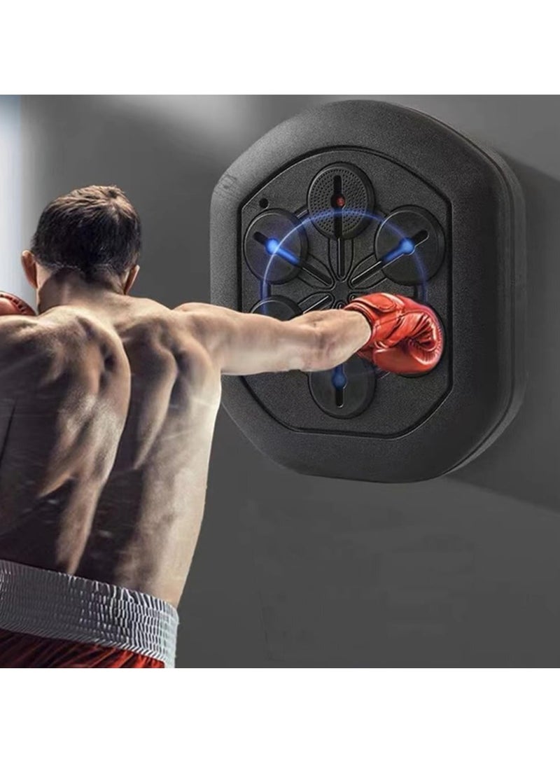 الة وجهاز تدريب الملاكمه الذكي مزودة بموسيقى ذكية تثبت على الحائط مزودة باضاءة LED قابلة لاعادة الشحن وتفاعل اليد والعين وسرعة الاطفال والبالغين والتمارين المنزلية وتخفيف التوتر - Image 4