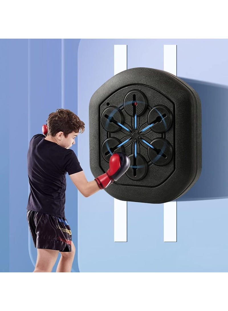 الة وجهاز تدريب الملاكمه الذكي مزودة بموسيقى ذكية تثبت على الحائط مزودة باضاءة LED قابلة لاعادة الشحن وتفاعل اليد والعين وسرعة الاطفال والبالغين والتمارين المنزلية وتخفيف التوتر - Image 3