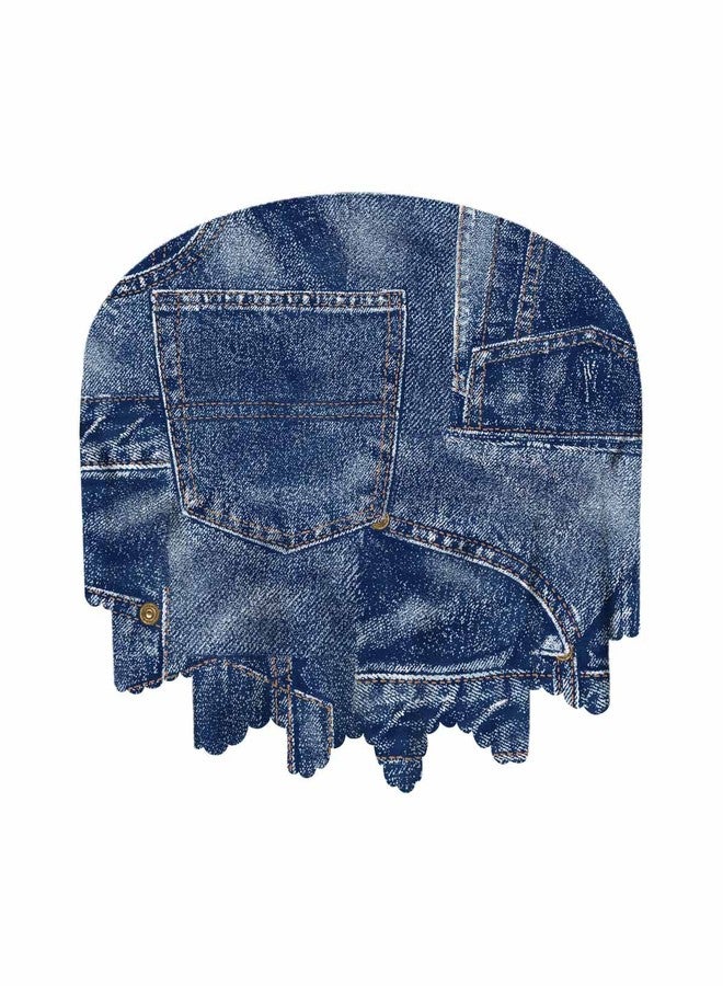 Yibeas Round Tablecloth 60 inch Denim Material Patchwork Tablecloth Fabric Apparel Indigo Miscellaneous Table Cloth for Dining Tables, Parties, Wedding and Banquet Decoration - Image 5