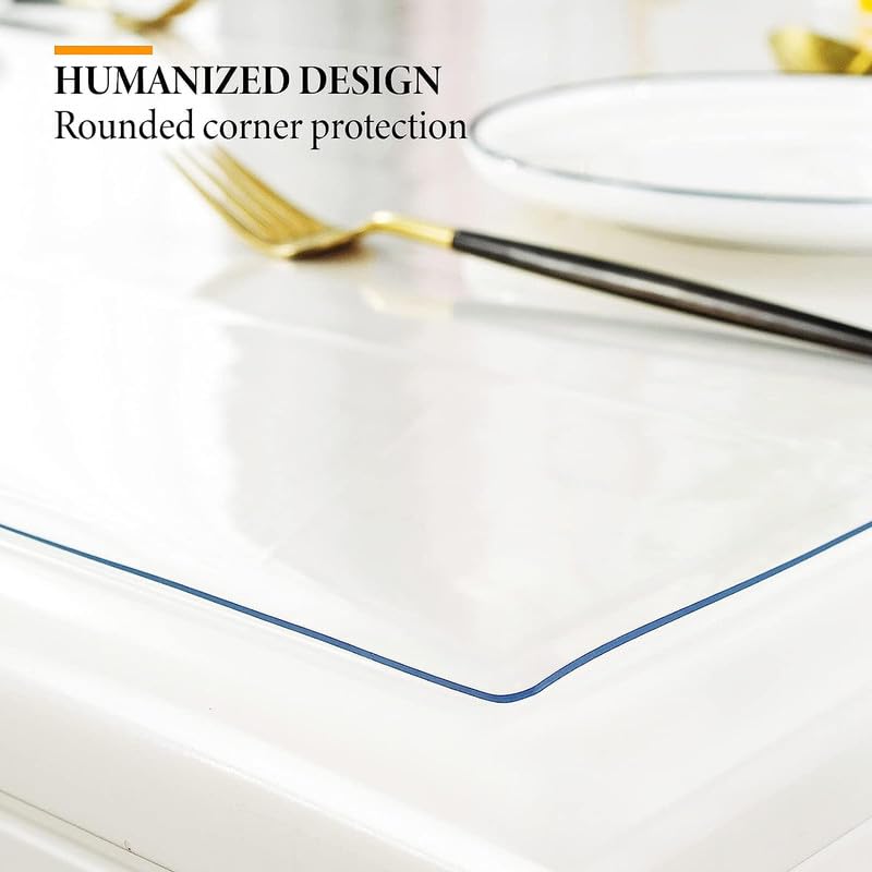 DEEPDREAM Deep Dream 2mm Thick Clear Table Cover Protector 36 x 60 Inch, Plastic Table Cover Rectangle, PVC Clear Table Protector, Desk Protector Mat for Dining Room Table - Image 3