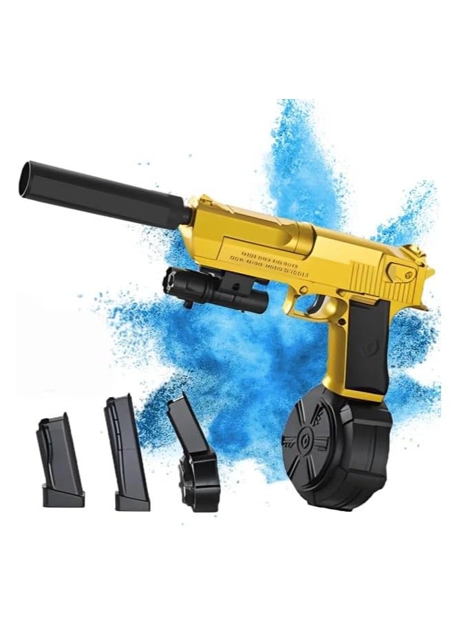 ألعاب ناسف جل كهربائي مسدس رصاص مائي كامل تلقائي يتضمن طبل ونظارات واقية لإصدار ترقية لعبة الفريق في الهواء الطلق للأعمار من 8 سنوات فما فوق (ذهبي) - Image 2