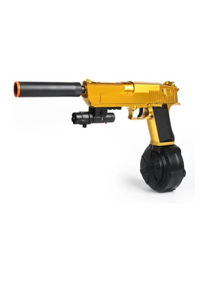 ألعاب ناسف جل كهربائي مسدس رصاص مائي كامل تلقائي يتضمن طبل ونظارات واقية لإصدار ترقية لعبة الفريق في الهواء الطلق للأعمار من 8 سنوات فما فوق (ذهبي) - Image 5
