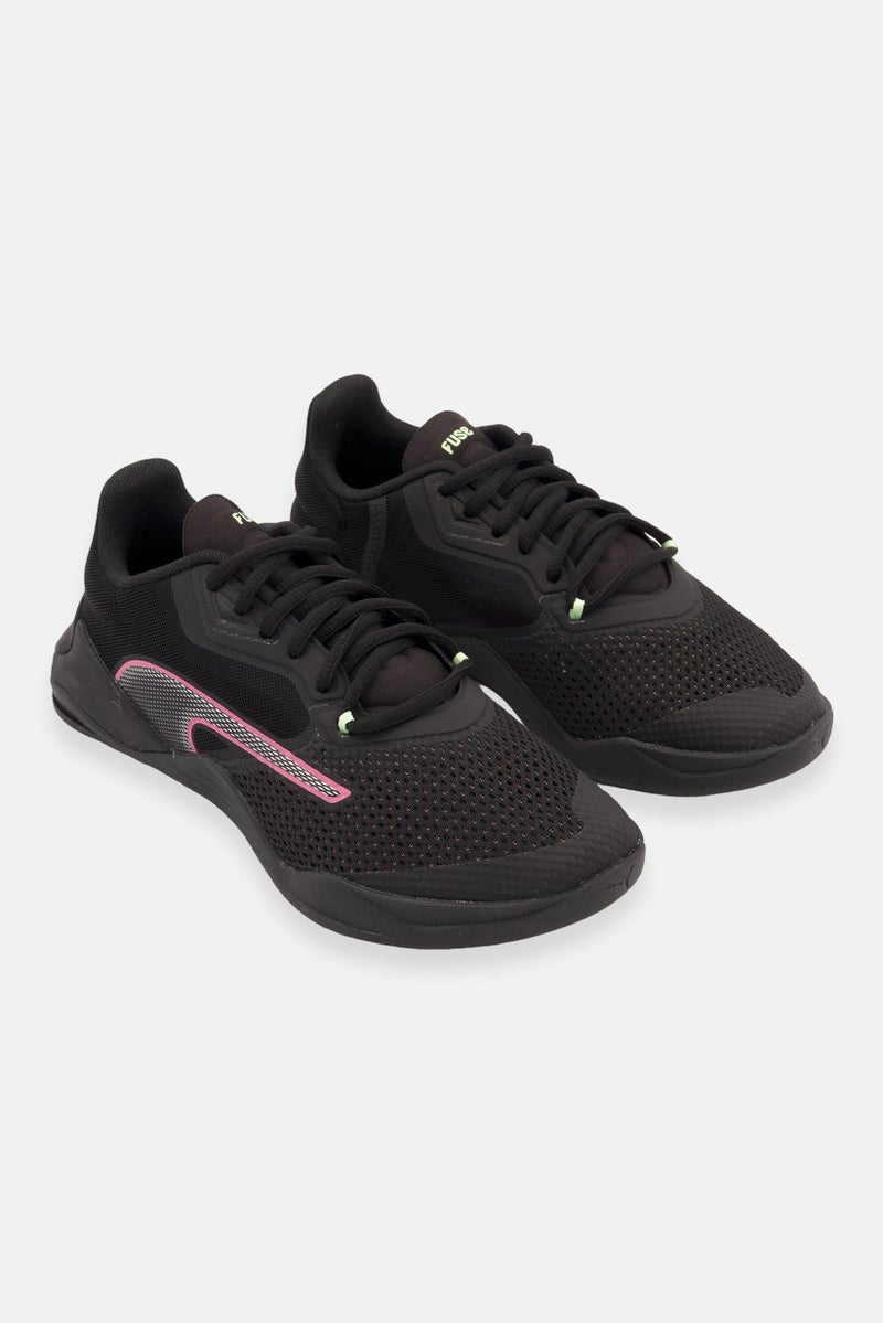 PUMA أحذية جري نسائية مزودة بأربطة، سوداء - Image 1