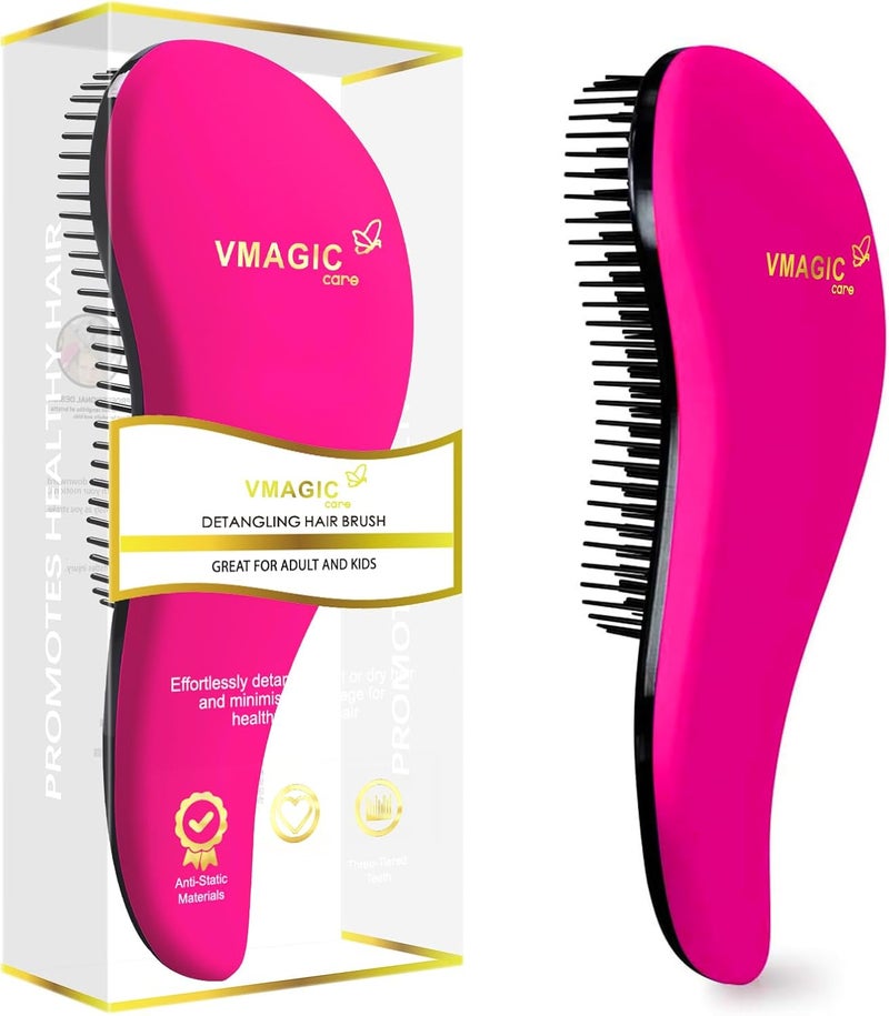 Detangling Brush glide the Detangler Brush through Tangled hair Best Comb for Women Girls Men Boys Use in Wet and Dry Hair Rose Red
