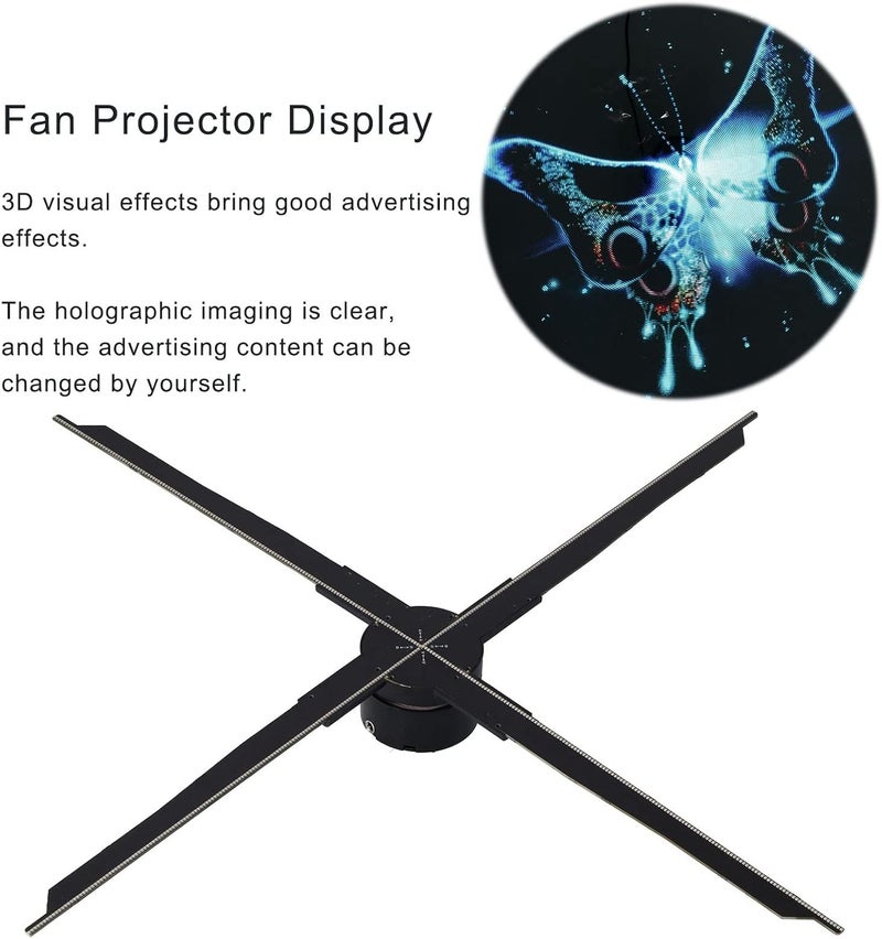Junlucki Fan Projector Display, 3D Hologram Advertising Fan APP Control Advertising Player Video Projectors 3D Hologram Advertising Projecting Fan for Department Store/Shopping Mall/Bars, 110-240V(#3) - Image 2