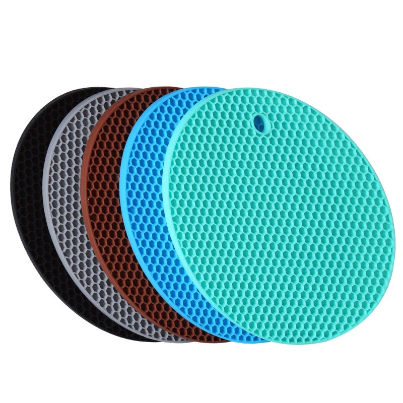 LogHog 5 Pack Silicone Pot Holder Trivet Mats Heatproof Trivets For Hot Dishes Nonslip Insulation Honeycomb Rubber Hot Pads For Countertop Extra Thick & Flexible Mats Heat Resistant Trivets (Multicolor) - Image 1