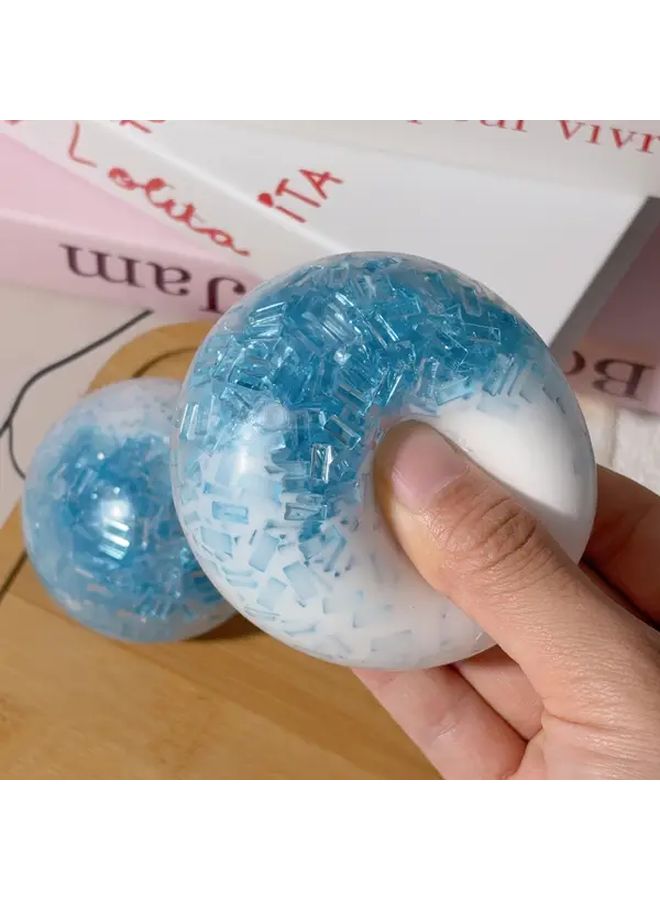 Blue Glacial Hand Exercise Ball Soft TPR Sensory Toy For Stress Relief And Focus - Image 1