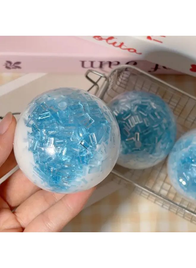 Blue Glacial Hand Exercise Ball Soft TPR Sensory Toy For Stress Relief And Focus - Image 3