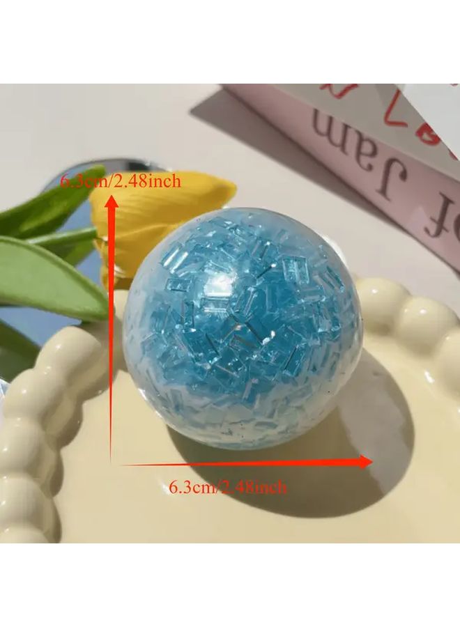 Blue Glacial Hand Exercise Ball Soft TPR Sensory Toy For Stress Relief And Focus - Image 2