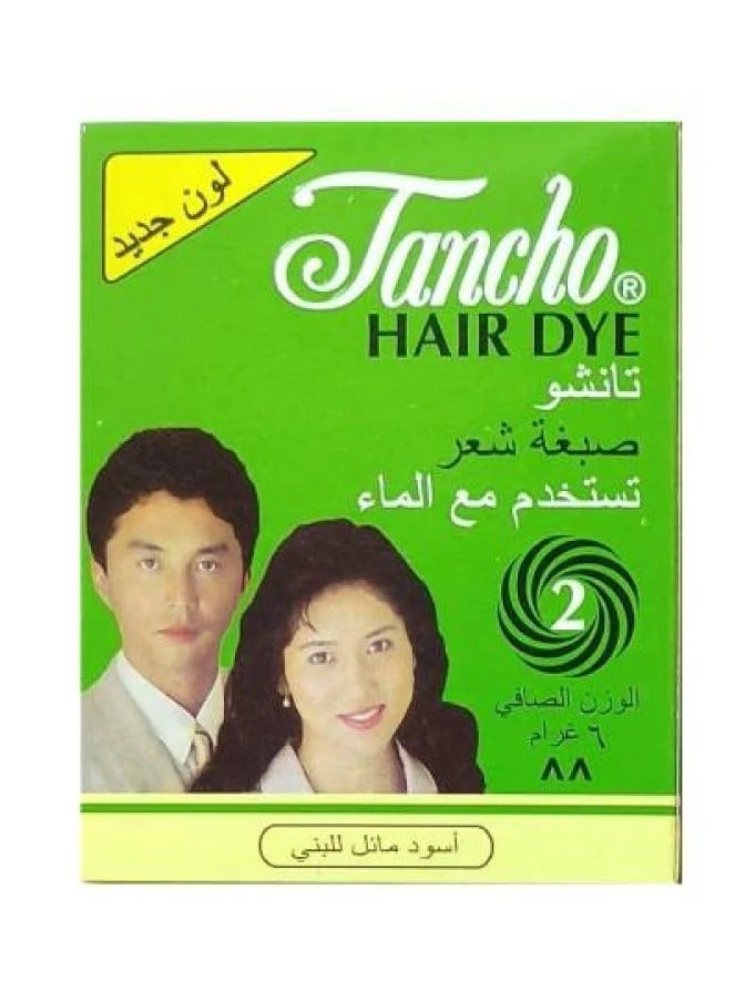 تانشو صبغة شعر بودرة 6 جرام اسود مائل للبني