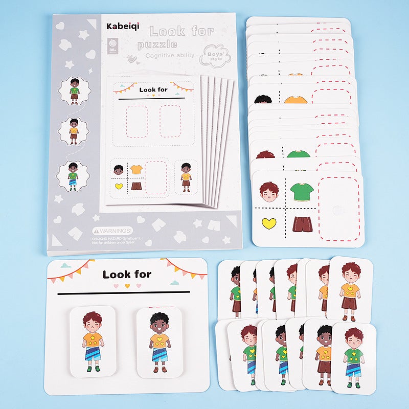 Boys And Girls Children Find A Pair Of Reverse Thinking Cognition Matching Quiet Paste Book Puzzle Toy - Image 1