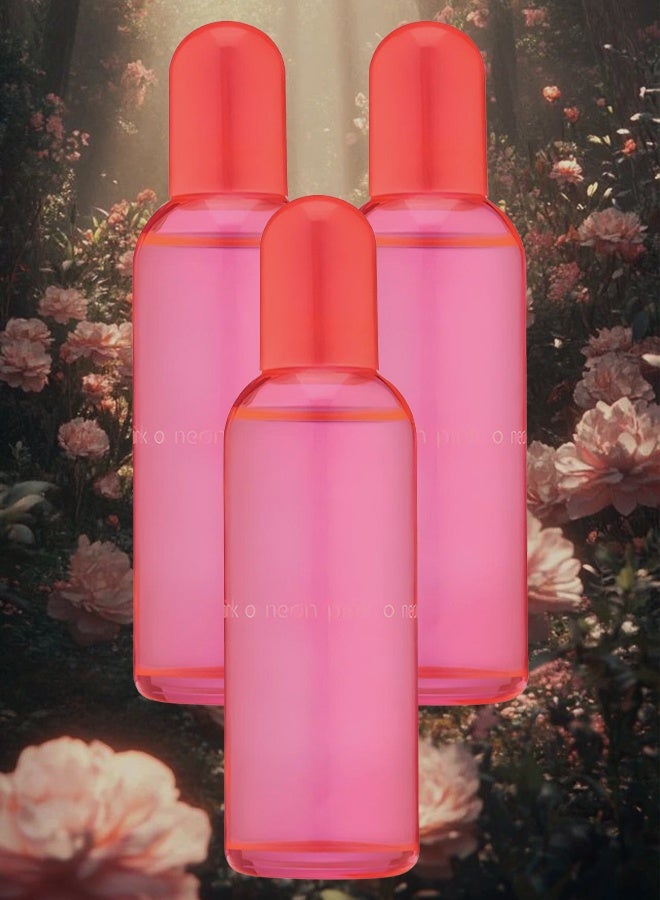 كولور مي 3 قطع عطر كلر مي نيون بينك للنساء 100 مل - Image 1