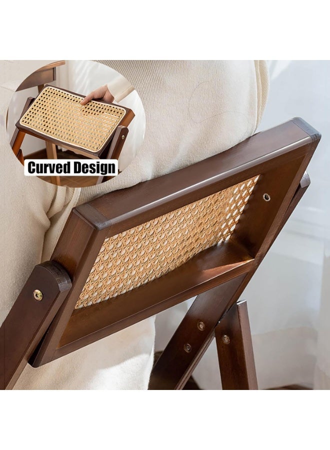 Bukela Wooden Rattan Folding Chairs Portable Save Space Kitchen Dining Chair for Balcony Living Room - Image 5