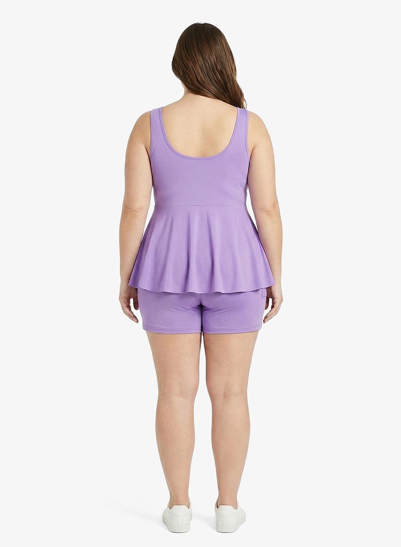 Ella Plus Square Neck Swimsuit With Shorts - Image 2