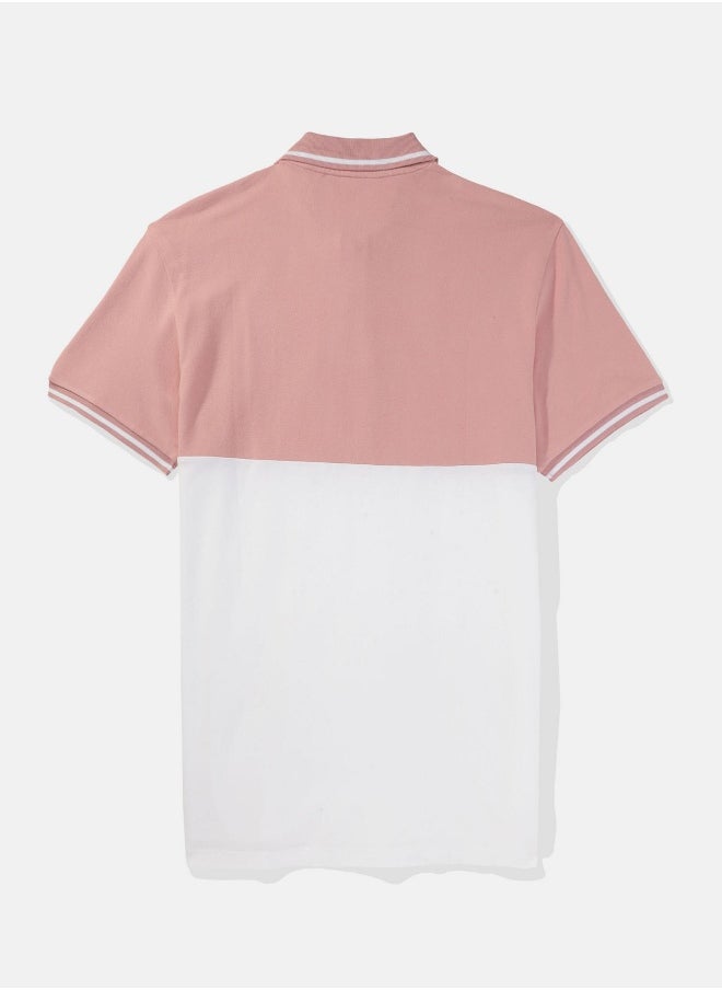 American Eagle - AE Colorblock Logo Flex Pique Polo Shirt - Image 1