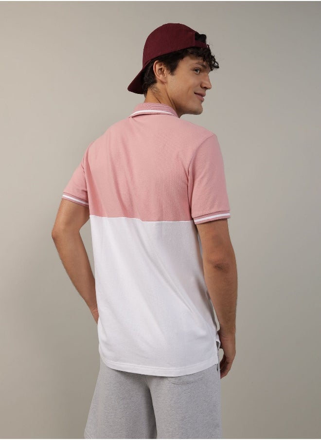 American Eagle - AE Colorblock Logo Flex Pique Polo Shirt - Image 1