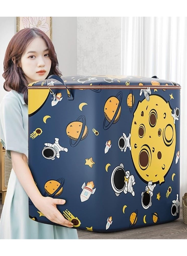 AUTOYSUR 140L Large Storage Bags Clothes Storage Bins Foldable Closet Organizers Storage Containers with Zippers and Handles for Clothing Blanket Comforters Bed Sheets Pillows Toys (Astronaut 140L)  - Image 2